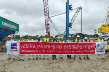 First Steel Structure Hoisting for Main Plant Building of Mymensingh Project in Bangladesh Successfully Completed